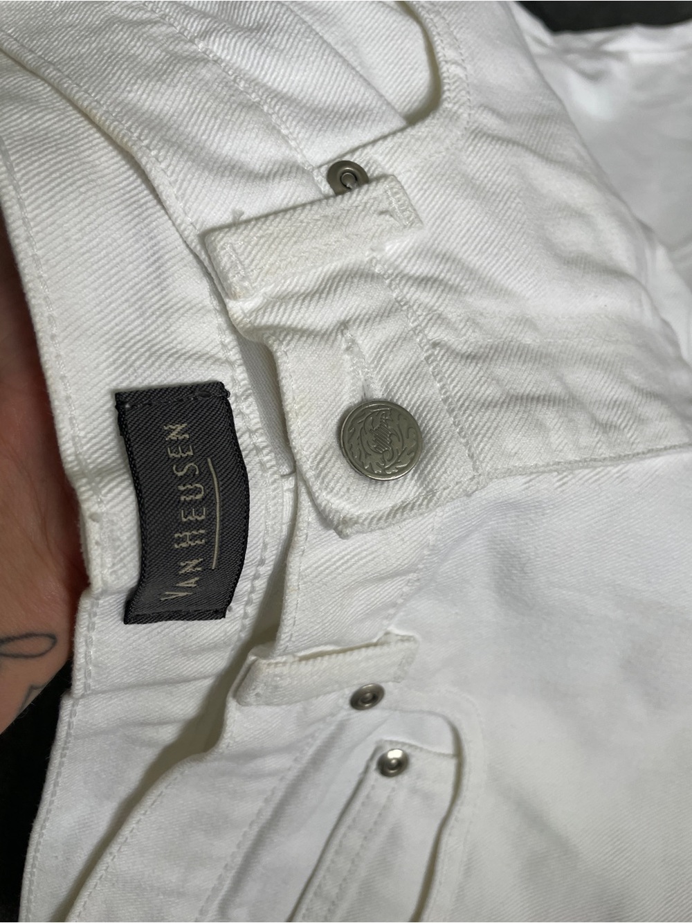 90’s Minimalist Crisp White High Rise Mom Jeans size 6 100% Cotton Vintage - Picture 2 of 11
